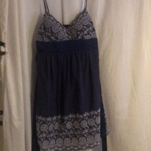 Navy and white dress